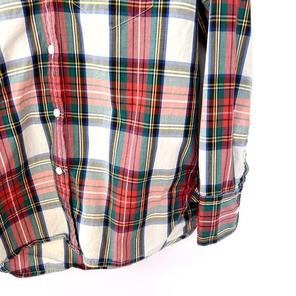 J Crew Classic- Fit Washed Cotton Poplin Snowy Stewart Tartan Button Up Shirt 0 - Picture 5 of 8